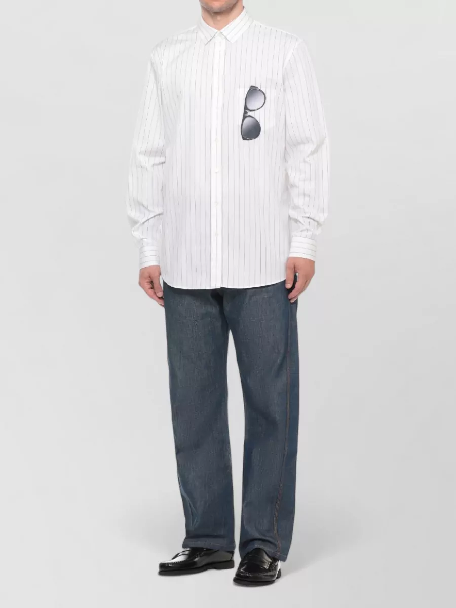 Moschino Striped Long-Sleeve Shirt