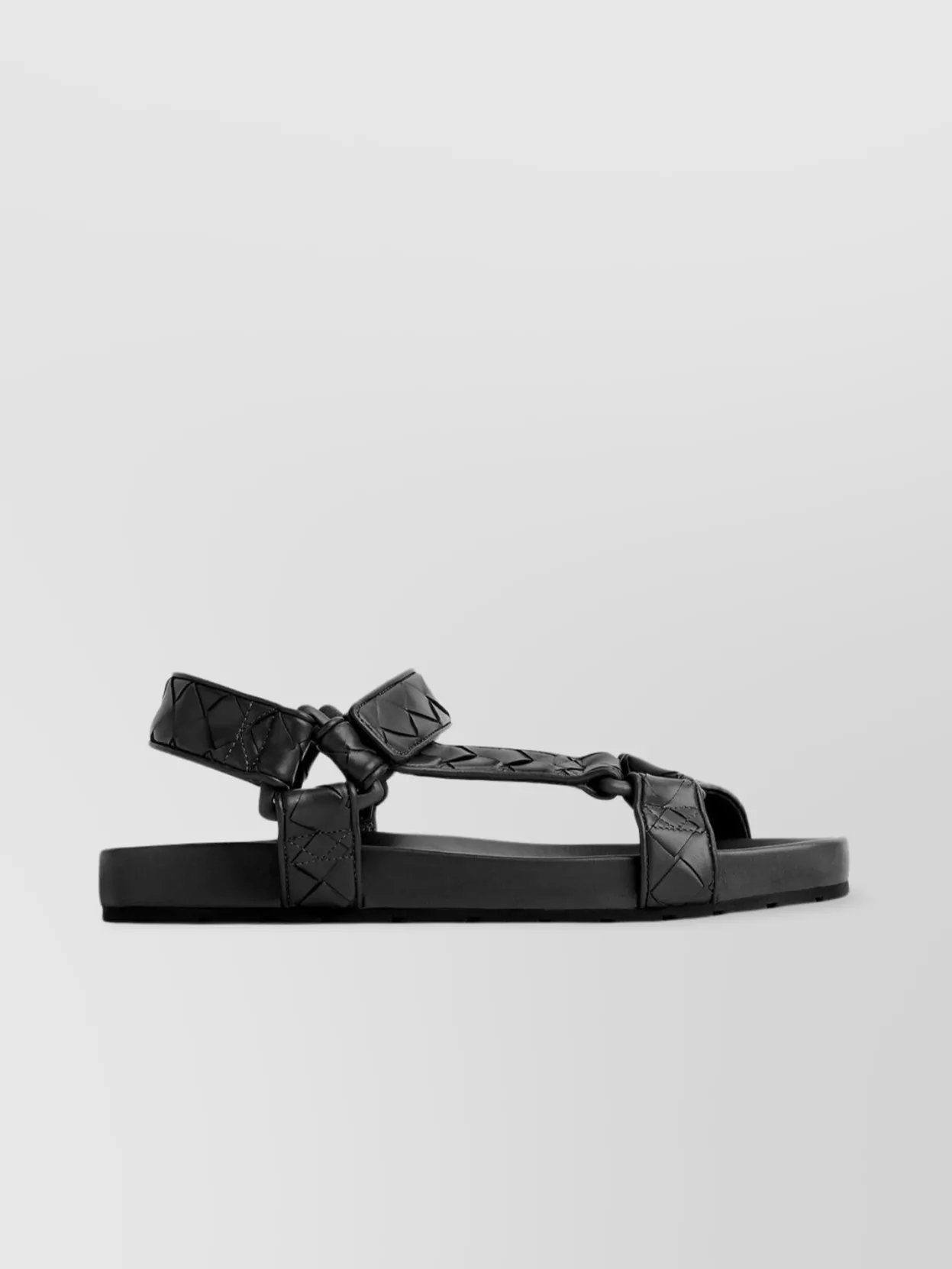 Shop Bottega Veneta Braided Strap Flat Sandals