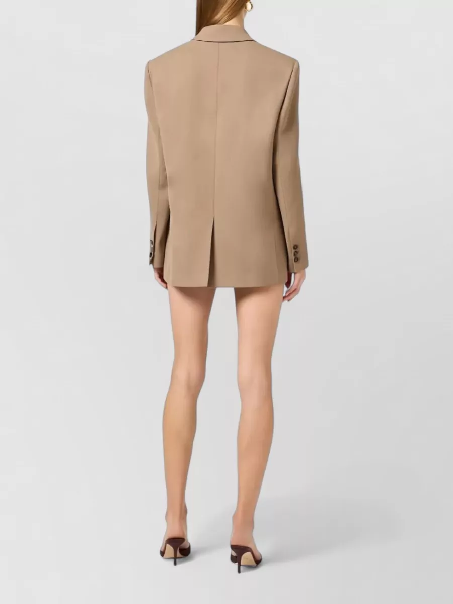 Elisabetta Franchi Single Breasted Gabardine Blazer Embroidered Pockets