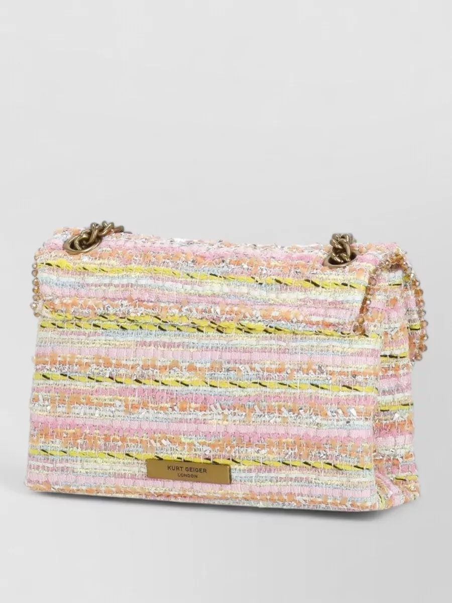 Kurt Geiger Striped Tweed Shoulder Bag
