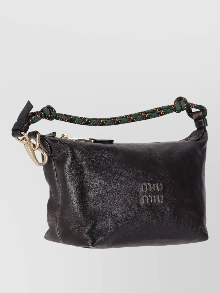 Miu Miu Nappa Purse With Detachable Strap And Handle In Black