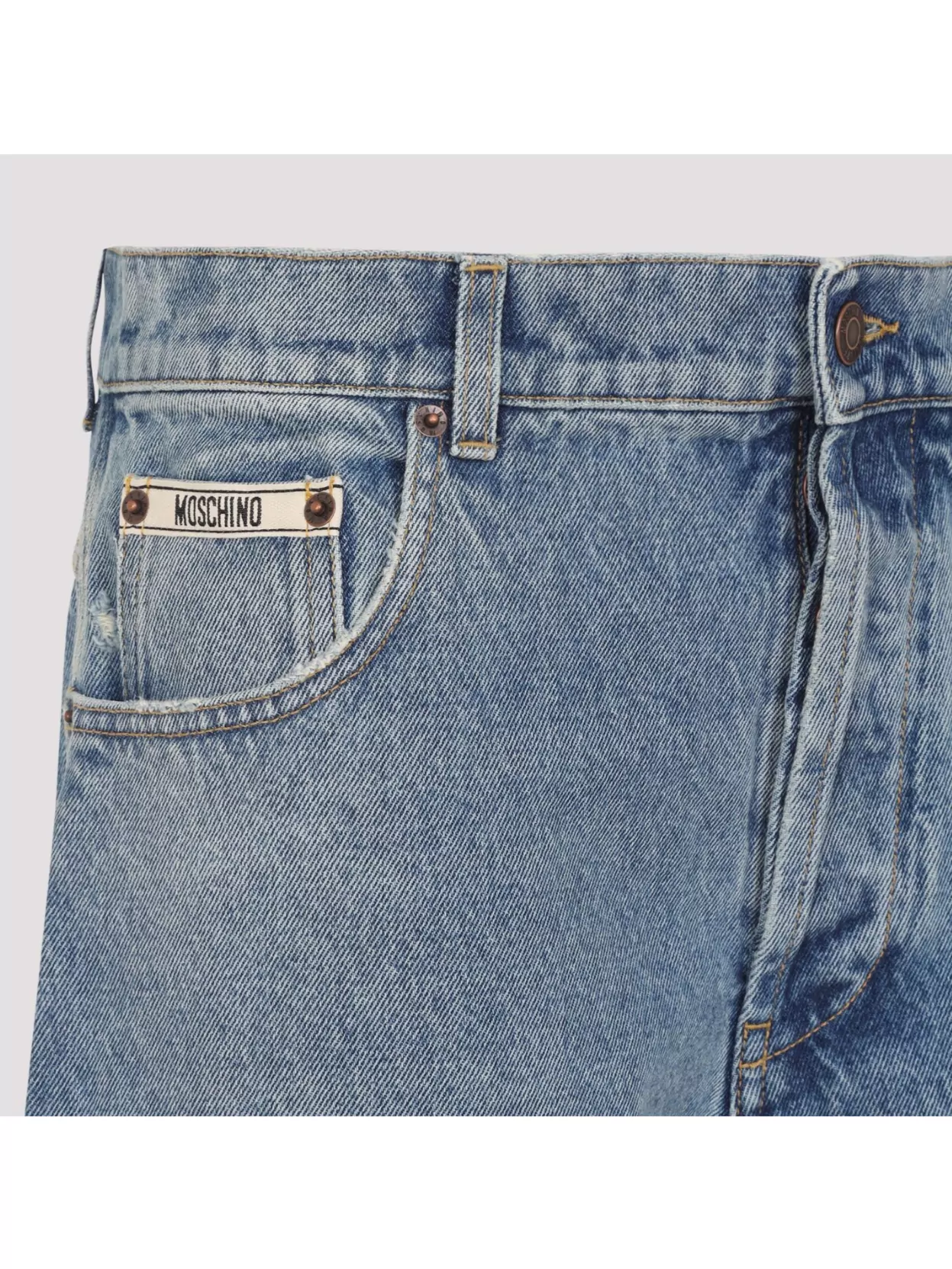 Moschino Relaxed High-waist Jeans With Classic Five-pocket Styling In Blue