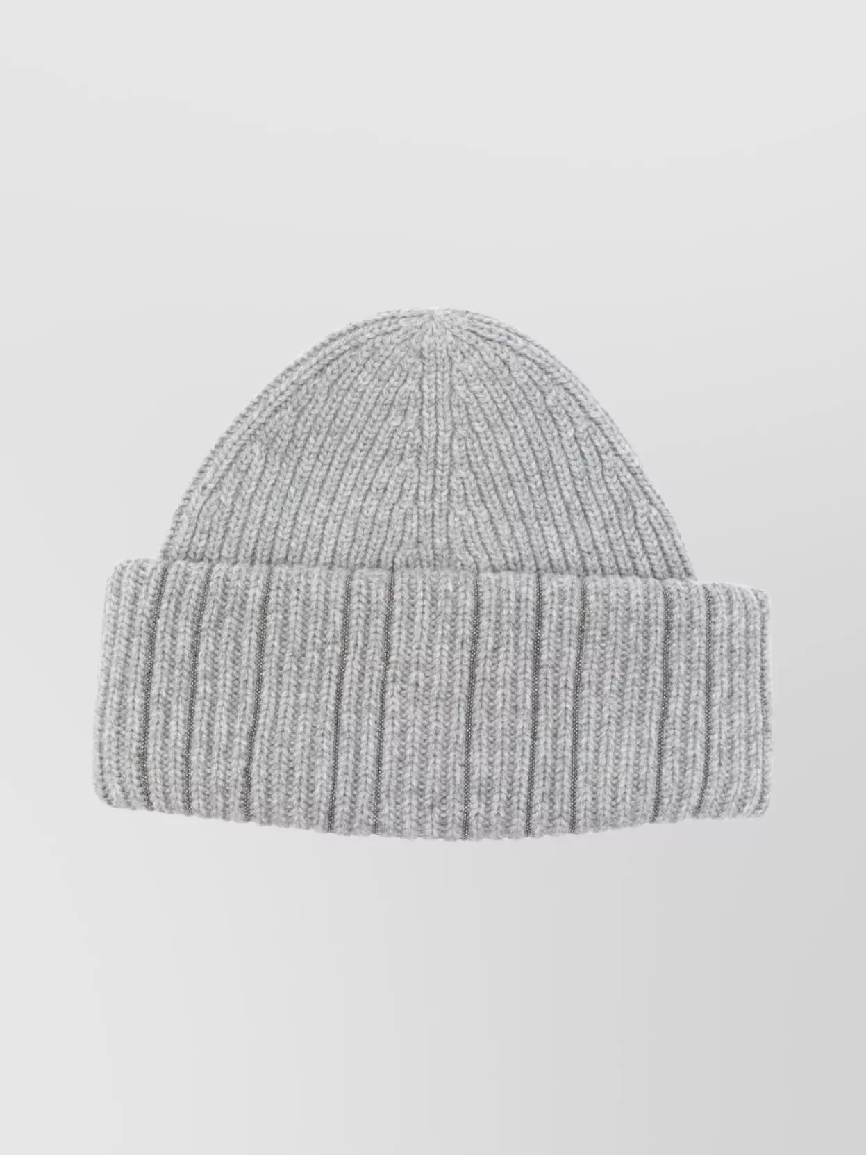 Fabiana Filippi Close-fitting Knit Beanie Featuring Metallic Detail In Gray