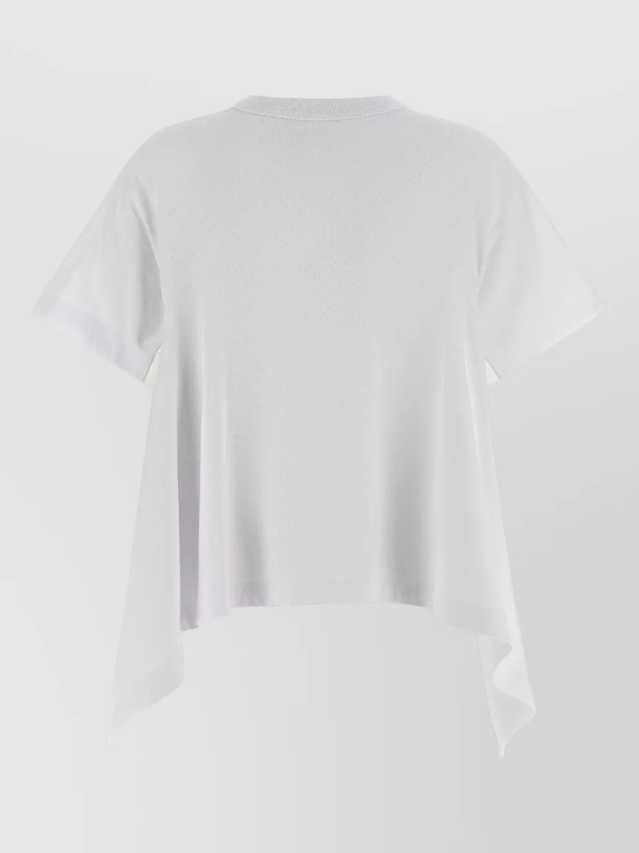 Sacai Cotton Denim Insert Asymmetric T-Shirt