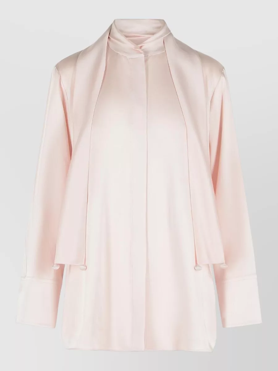 Jil Sander Fiocco acetate viscose draped long sleeve shirt