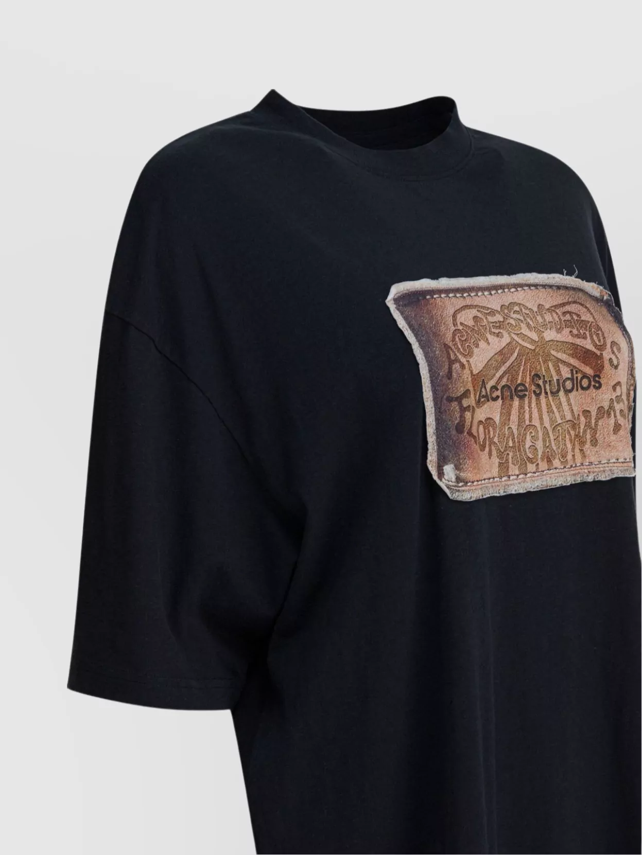 Acne Studios Graphic Crew Neck Short Sleeve T-shirt In Black