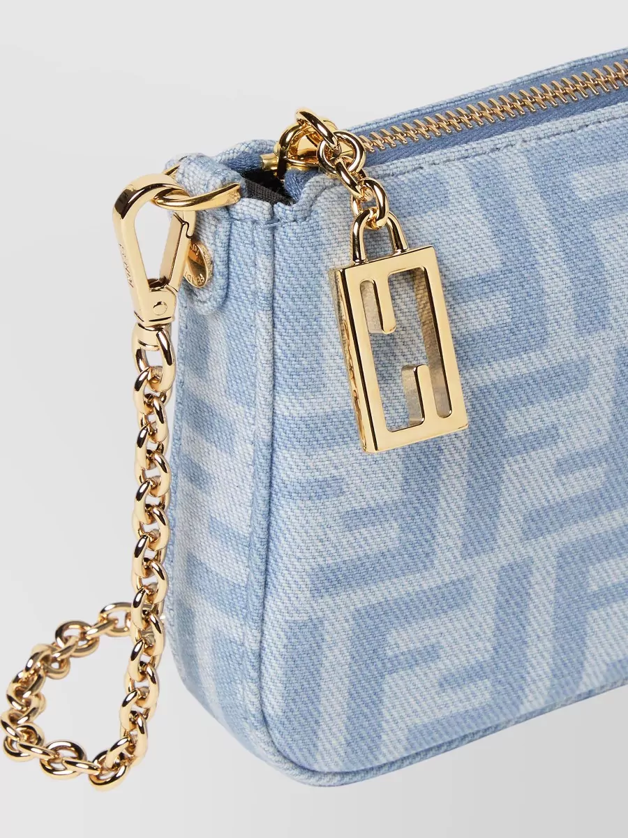 Fendi Baguette Denim Clutch Bag