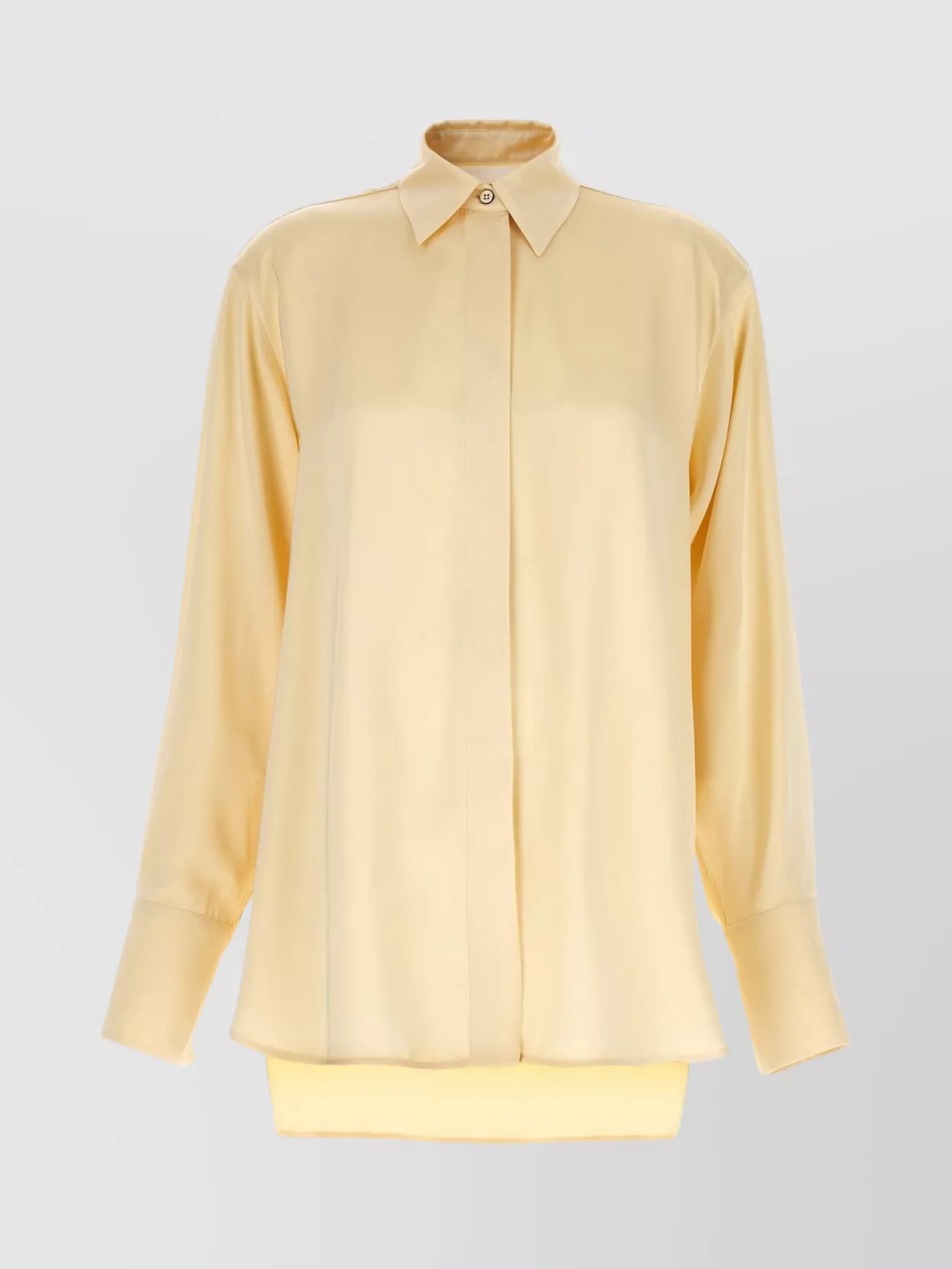 Jil Sander Long Sleeves Collared Neck Loose Fit Shirt In Yellow