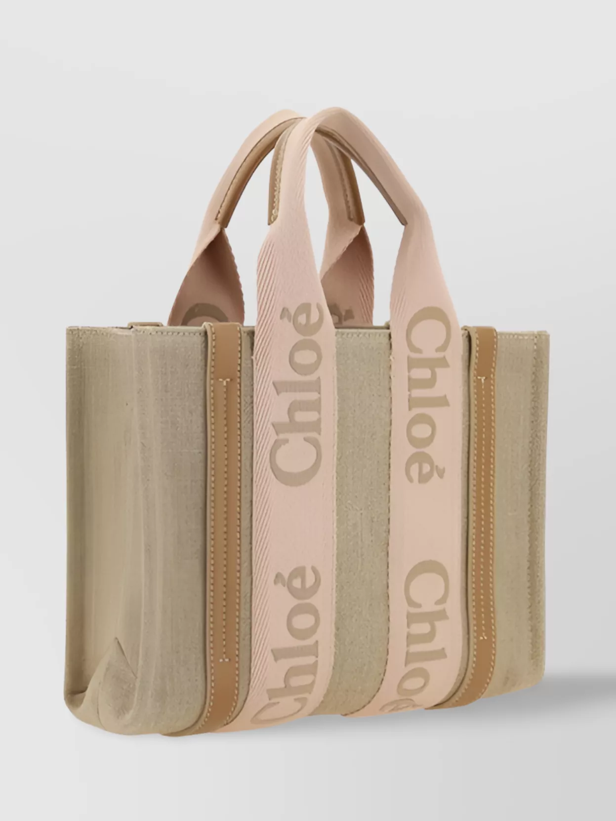 Chloé Woody Linen Tote Bag With Removable Strap