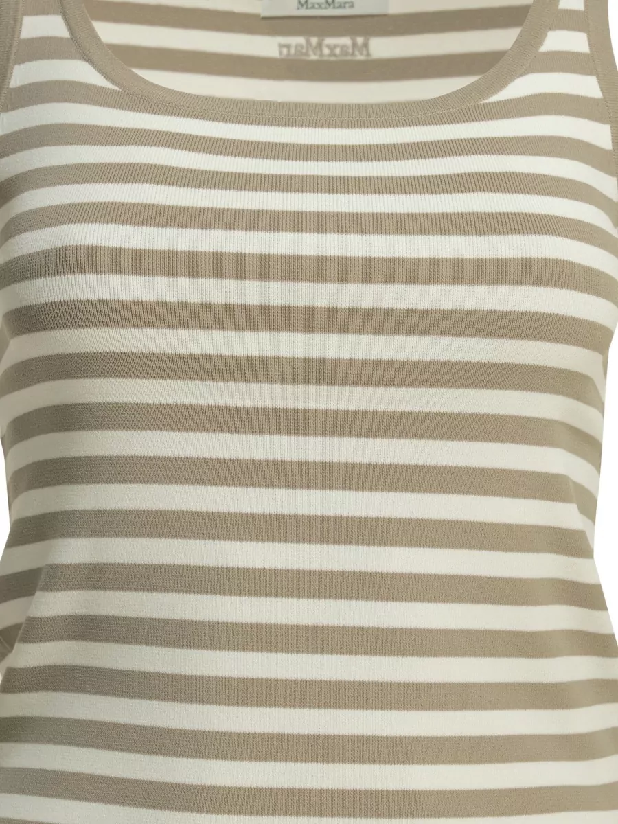 Max Mara Striped Fitted Tank Top