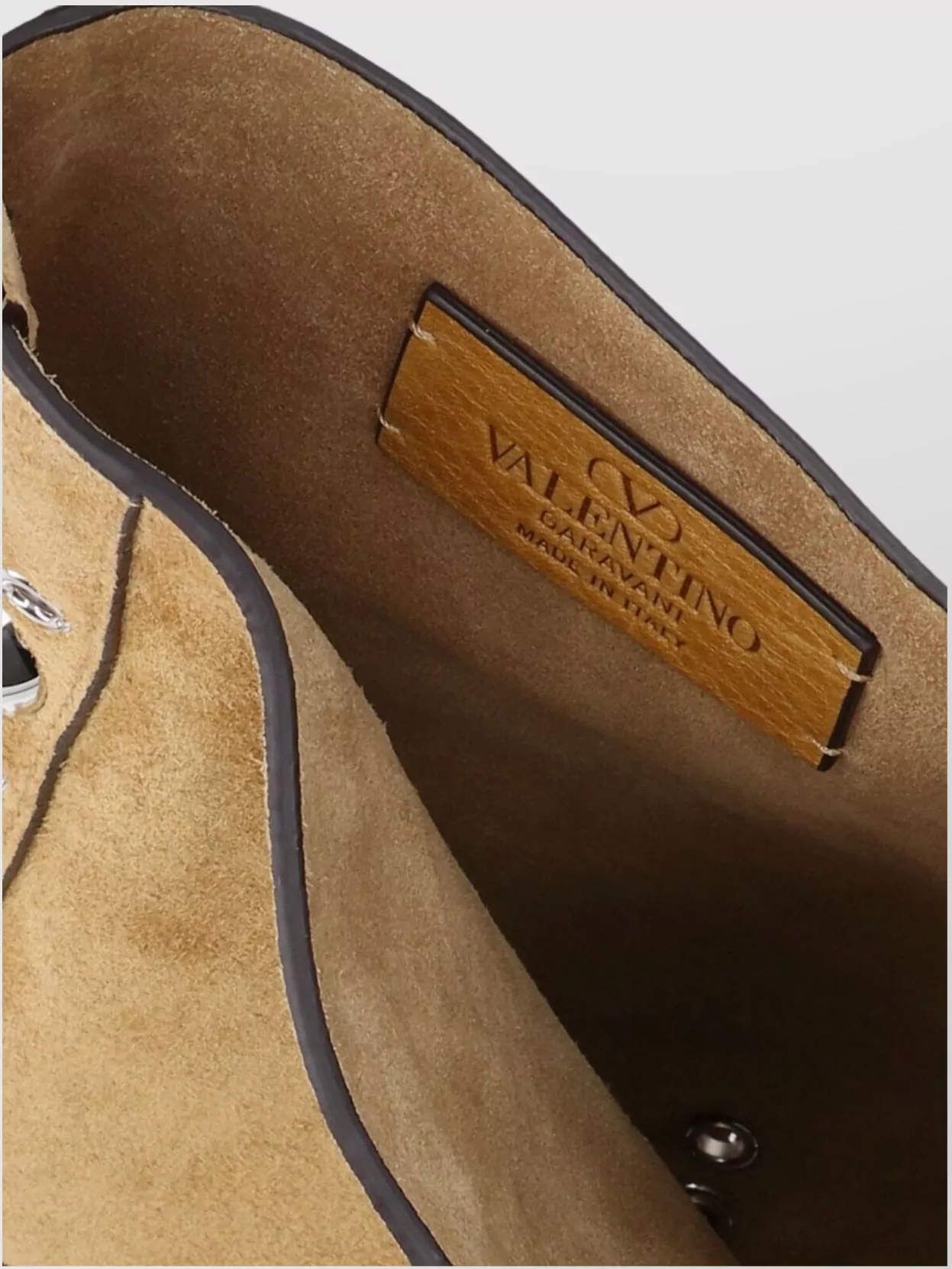 Valentino Garavani Suede Shoulder Bag With Fringe And Studs