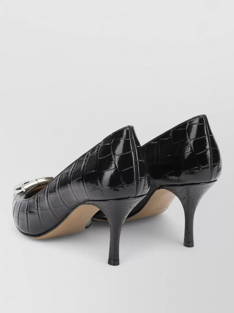 Ferragamo Leather Maxi Gancini 70Mm Pumps