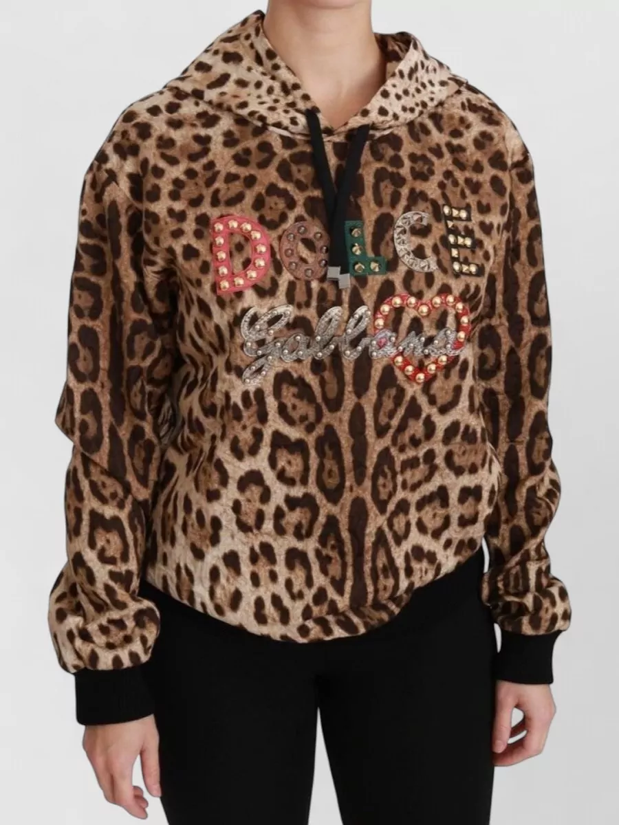 Dolce&Gabbana embellished leopard print hoodie