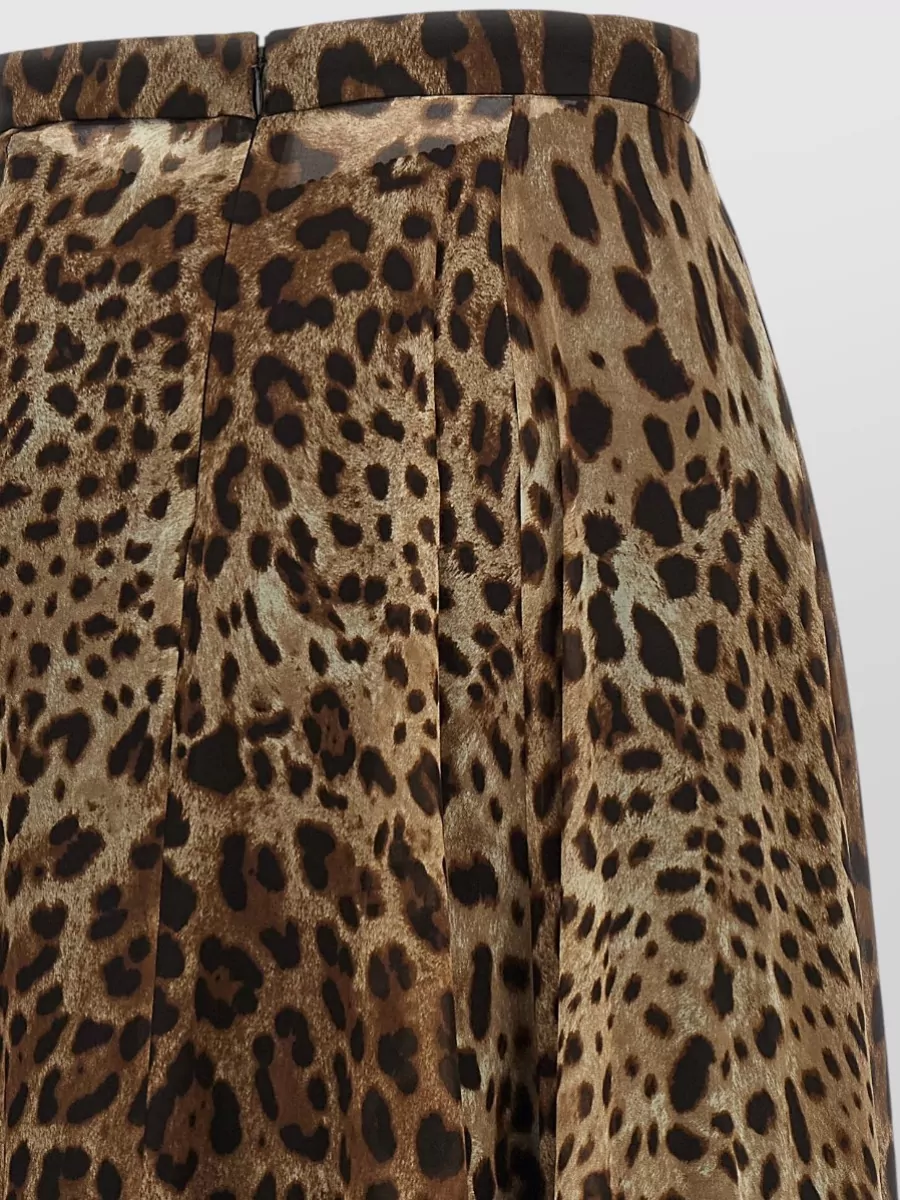 Dolce&Gabbana Silk Leopard-Print Pleated Maxi Skirt