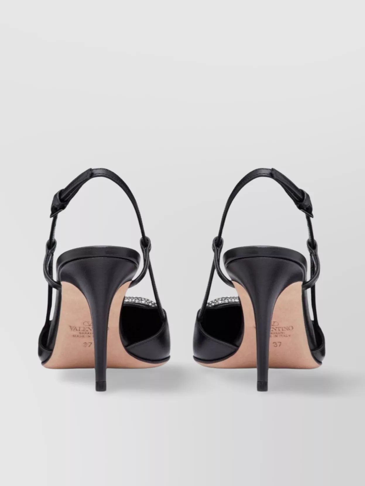 Valentino Garavani Crystal Buckle Pointed Toe Stiletto Pumps