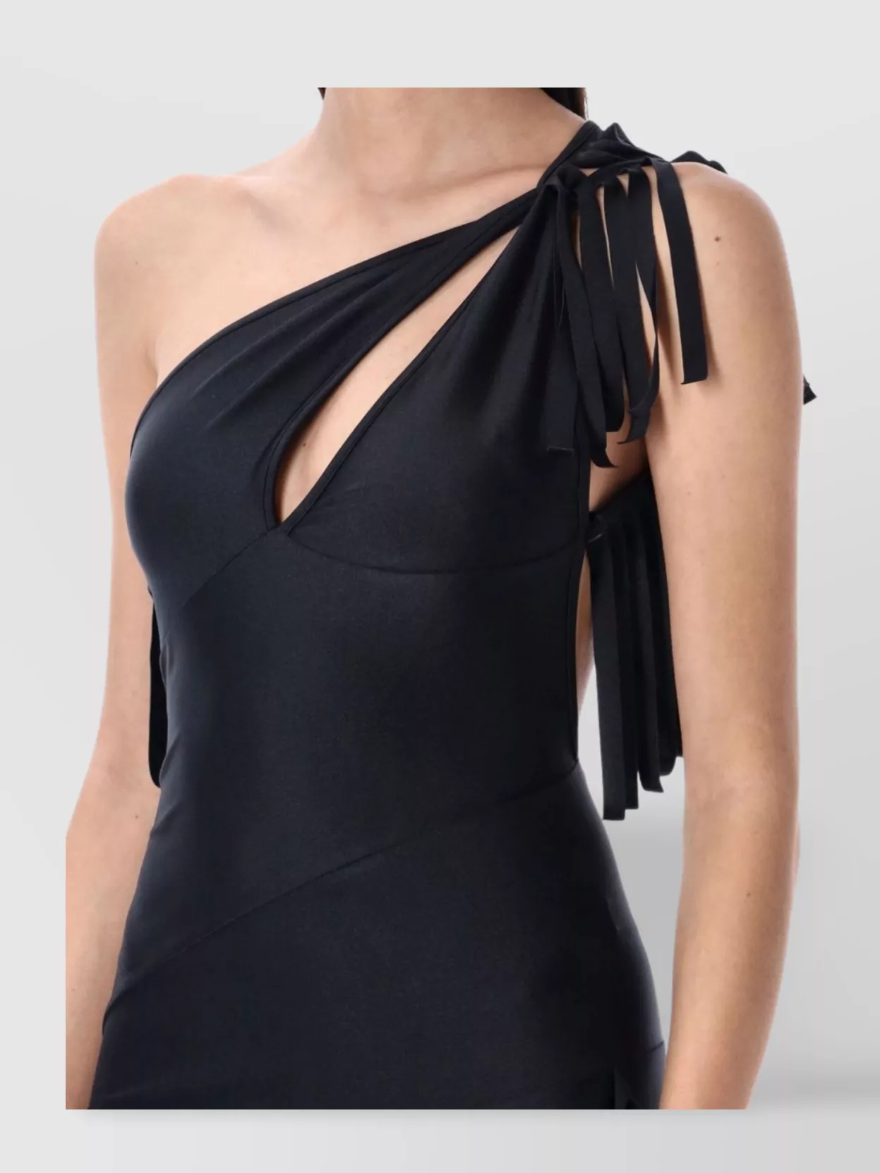 Coperni Asymmetric Fringed Mini Dress