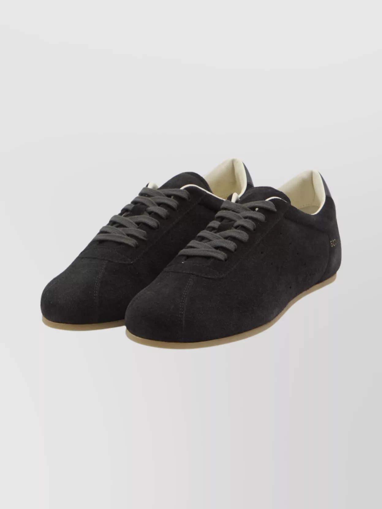 Common Projects Driving Lo Profile Leather-trimmed Suede Sneakers In Black