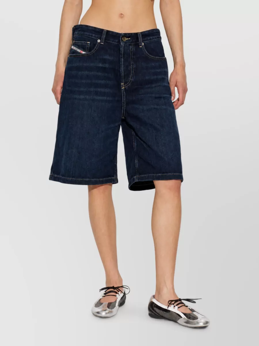 Diesel Denim Distressed Knee-Length Shorts