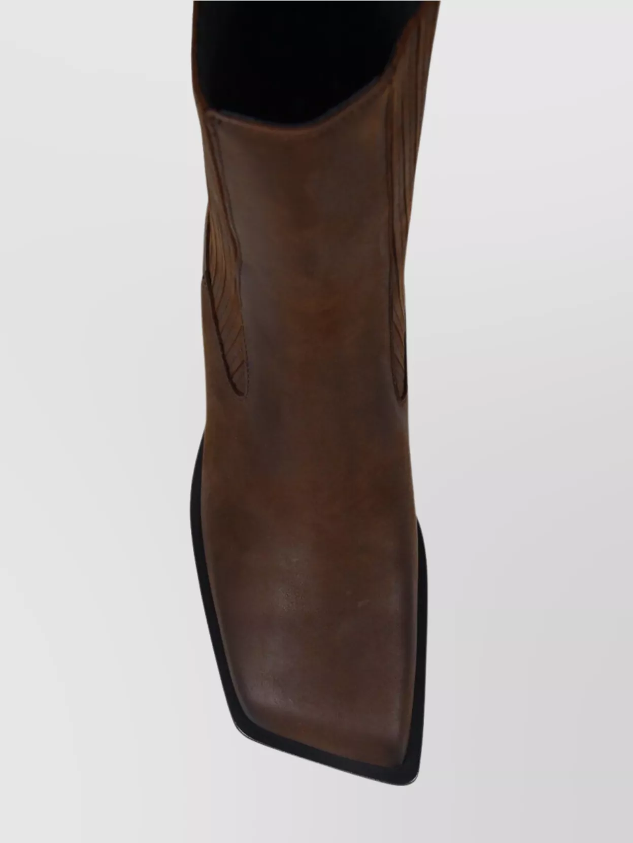 Shop Amina Muaddi Chelsea Boot With Block Heel And Square Toe