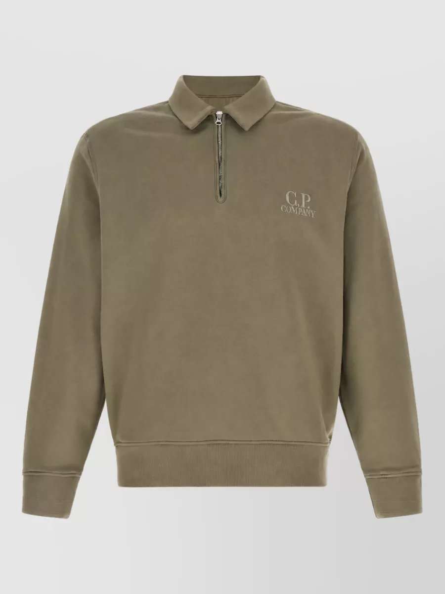 C.P. Company cotton fleece half-zip polo sweatshirt