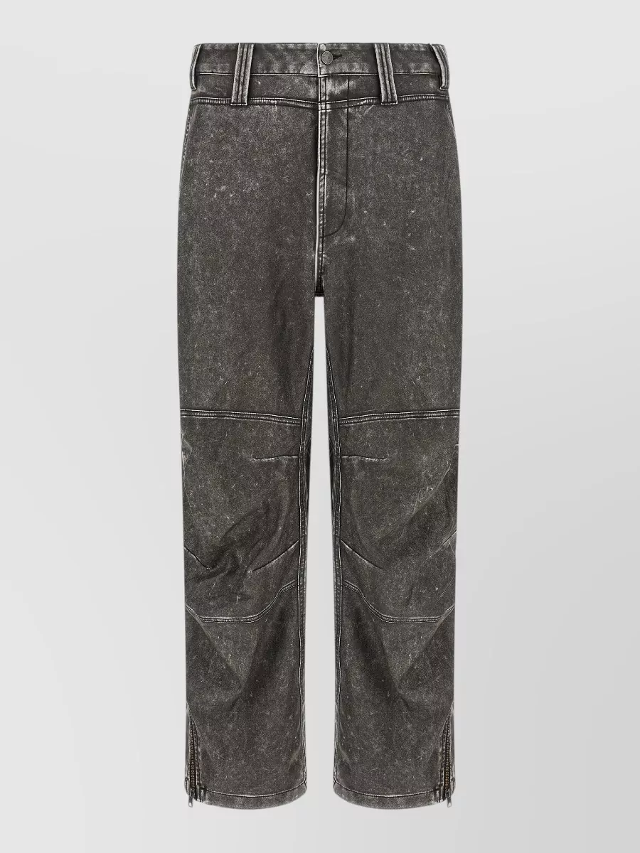 Diesel leather wide-leg trousers