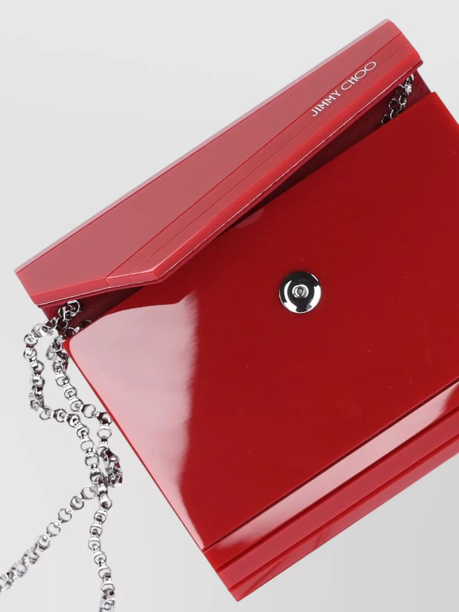 Jimmy Choo Rectangular Clutch Bag Chain Strap Detail
