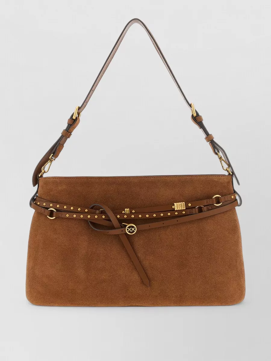 Pinko Large Leather Belt Shoulder Bag