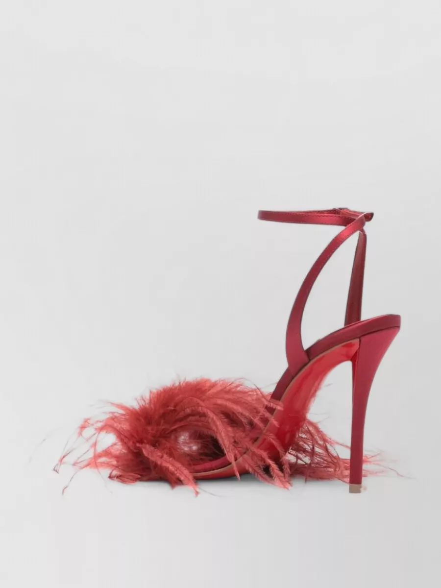 Christian Louboutin Miss Z Feather Sandals Ankle Strap