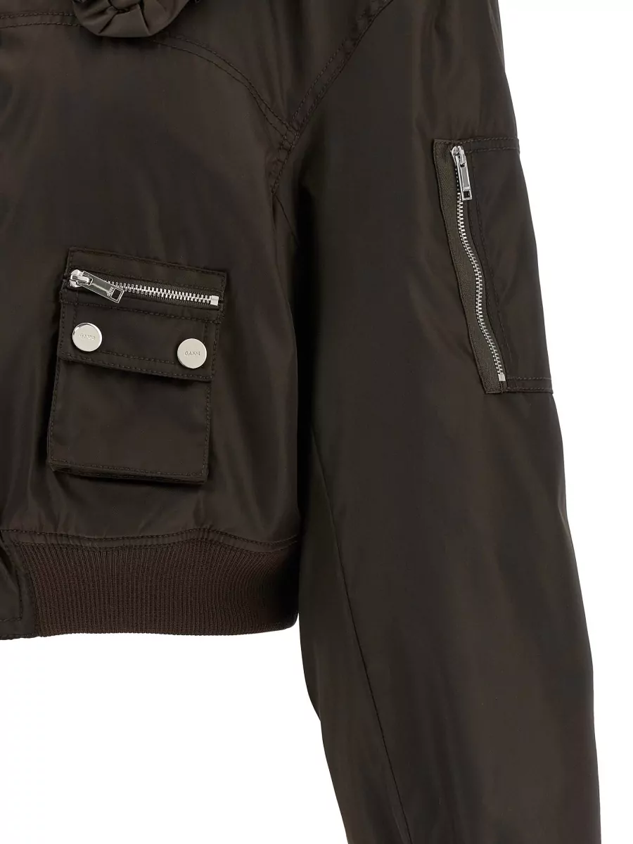 Ganni Nylon Bomber Jacket