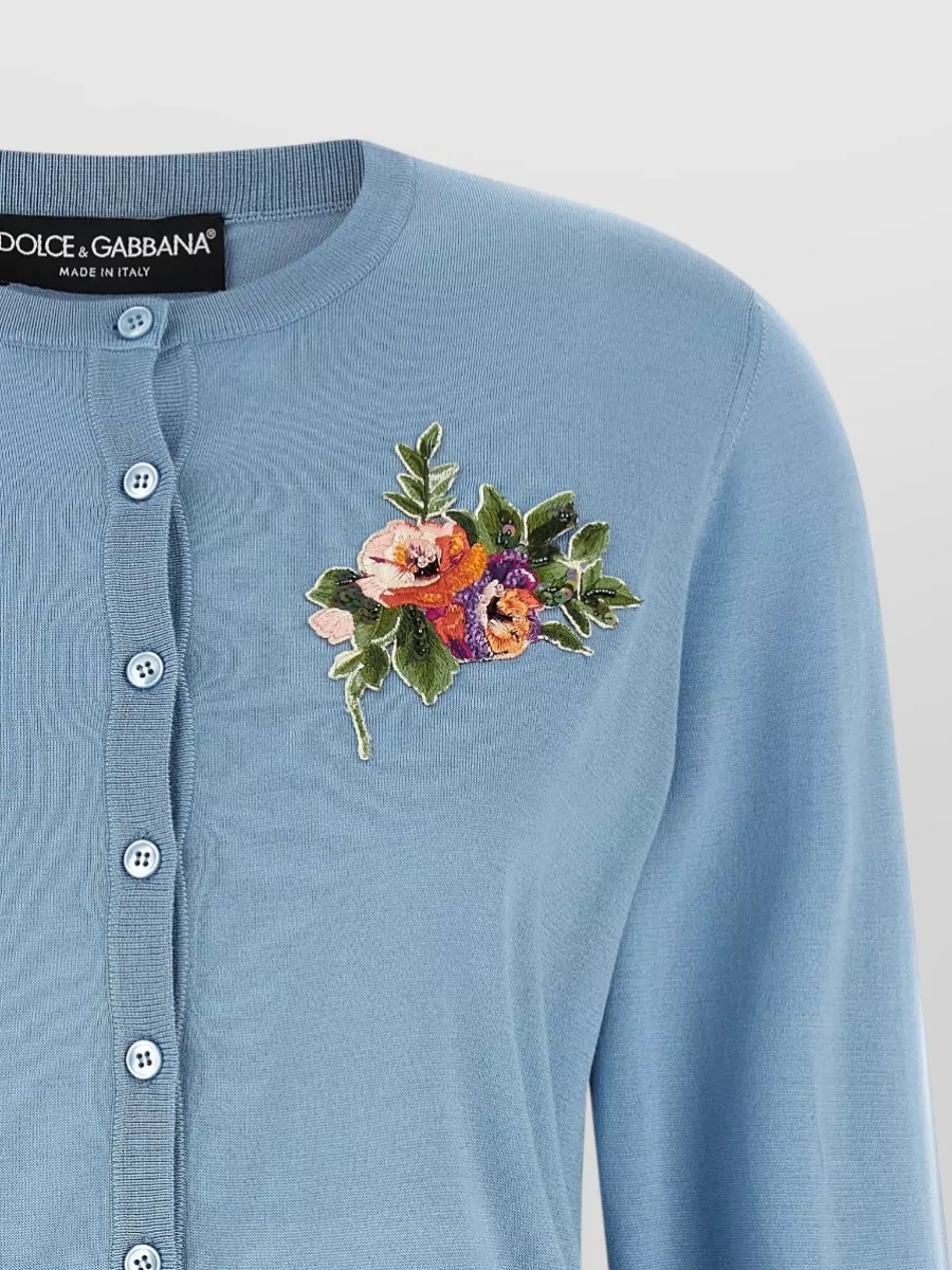 Dolce&Gabbana Silk Floral Embroidered Cardigan