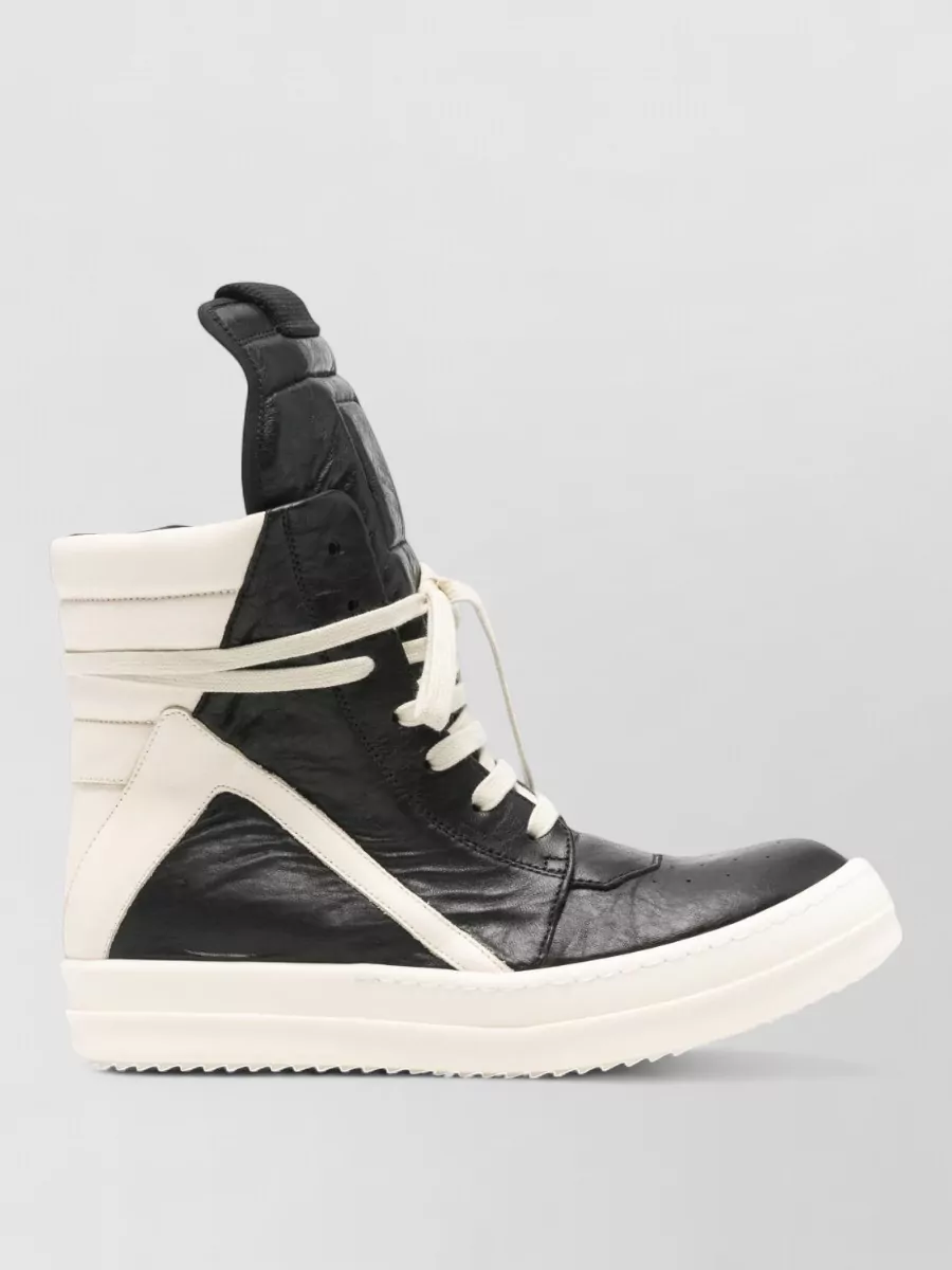 Rick Owens Geobasket Sneakers Contrast Panels High Top