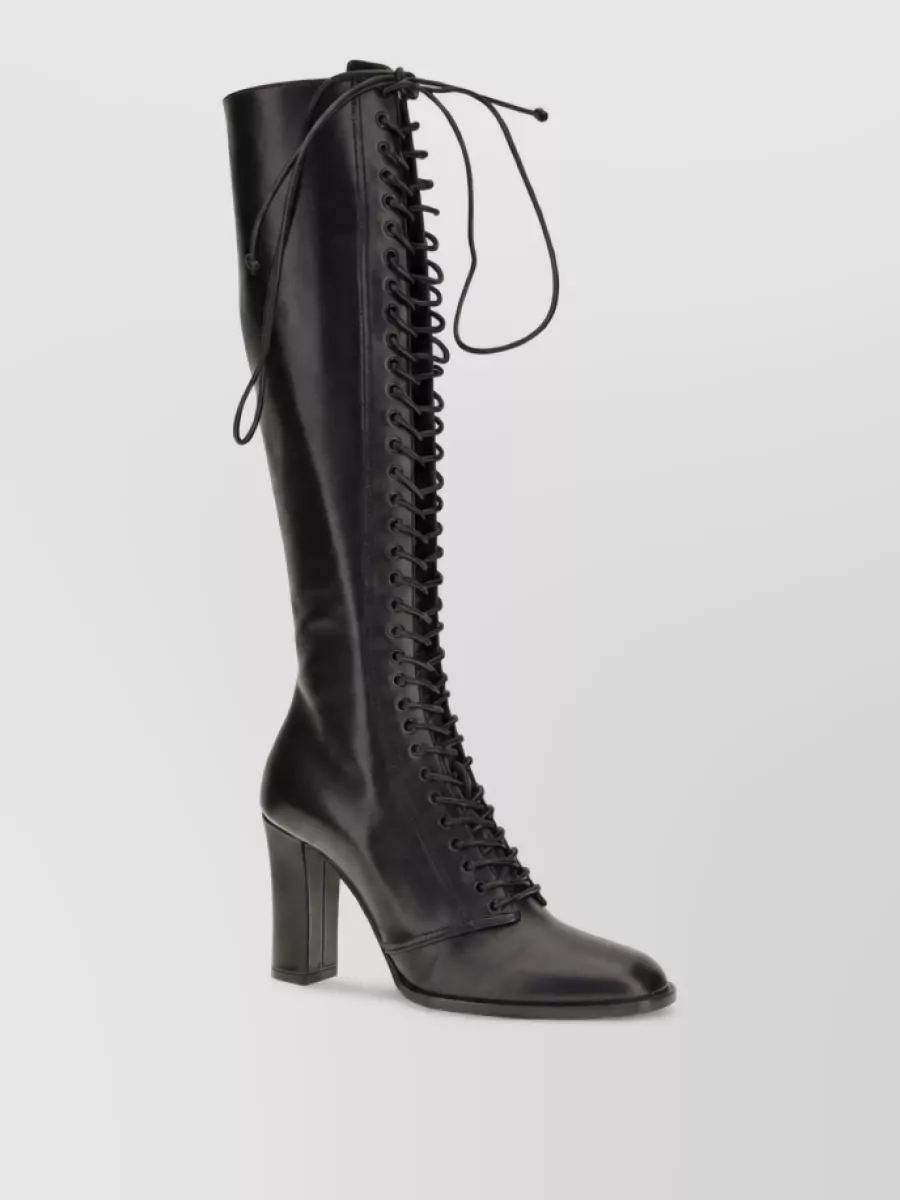 Dolce&Gabbana leather lace-up knee-high boots