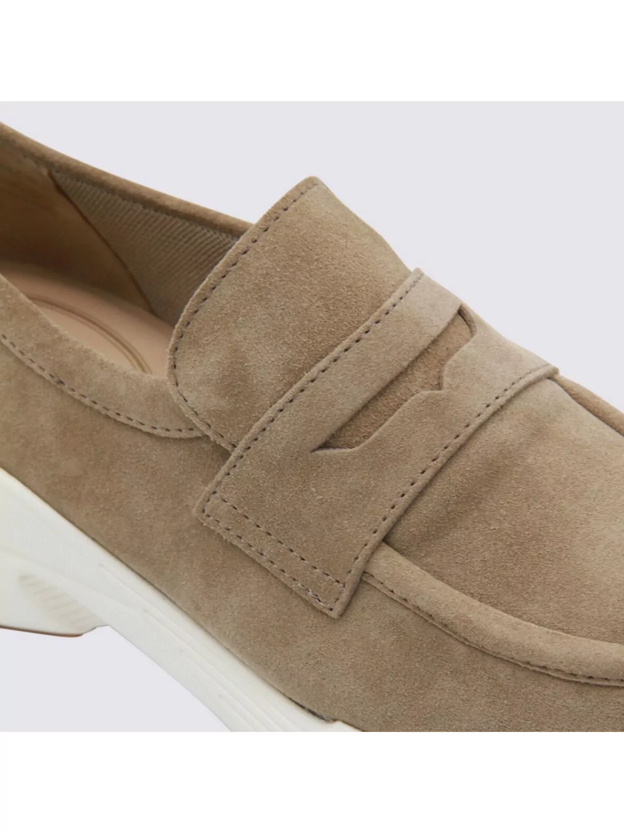 Tod's Suede Loafers With Rubber Sole And Round Toe