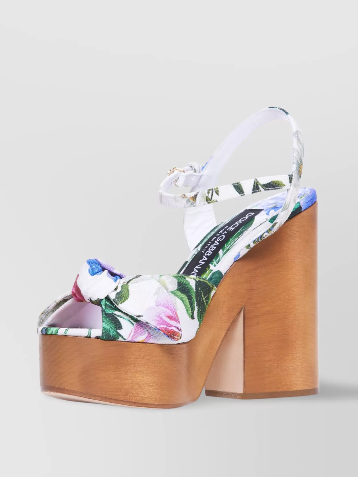 Dolce & Gabbana Heel Sandals With Floral Print And Platform