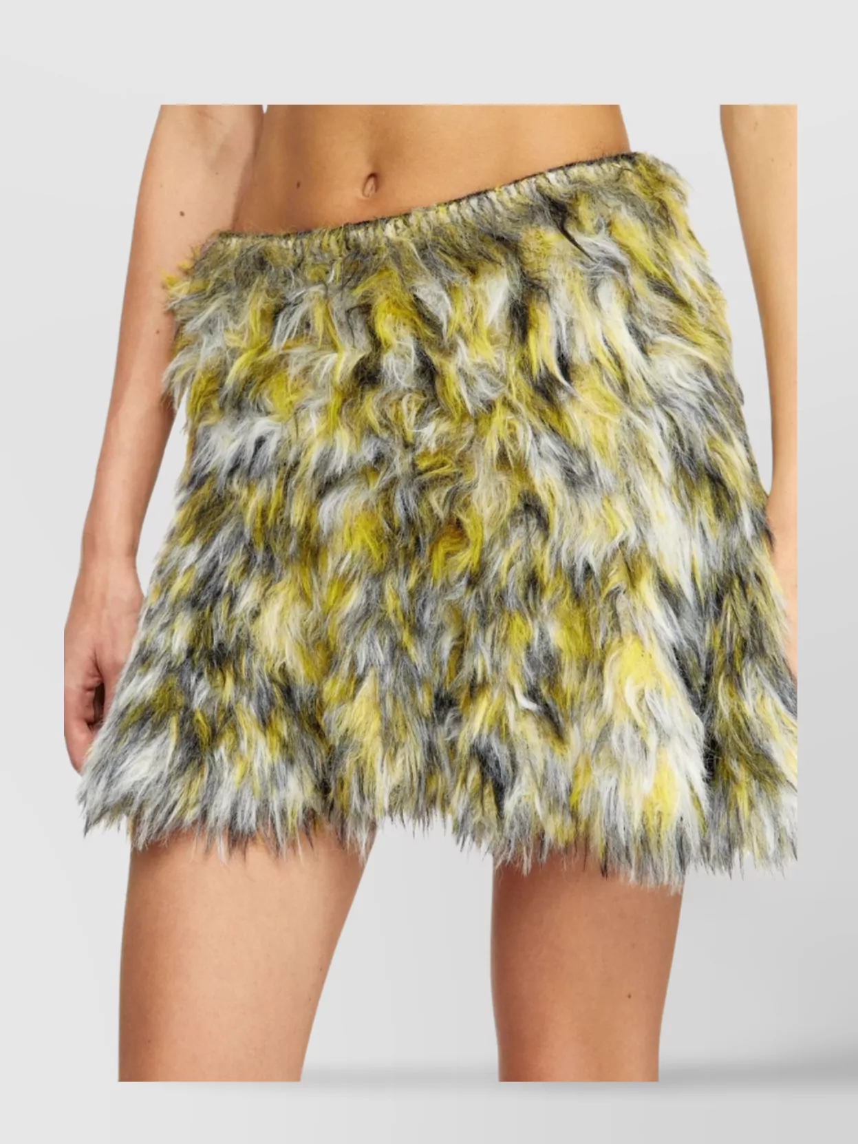 Diesel A-Line Flared Skirt Faux Fur