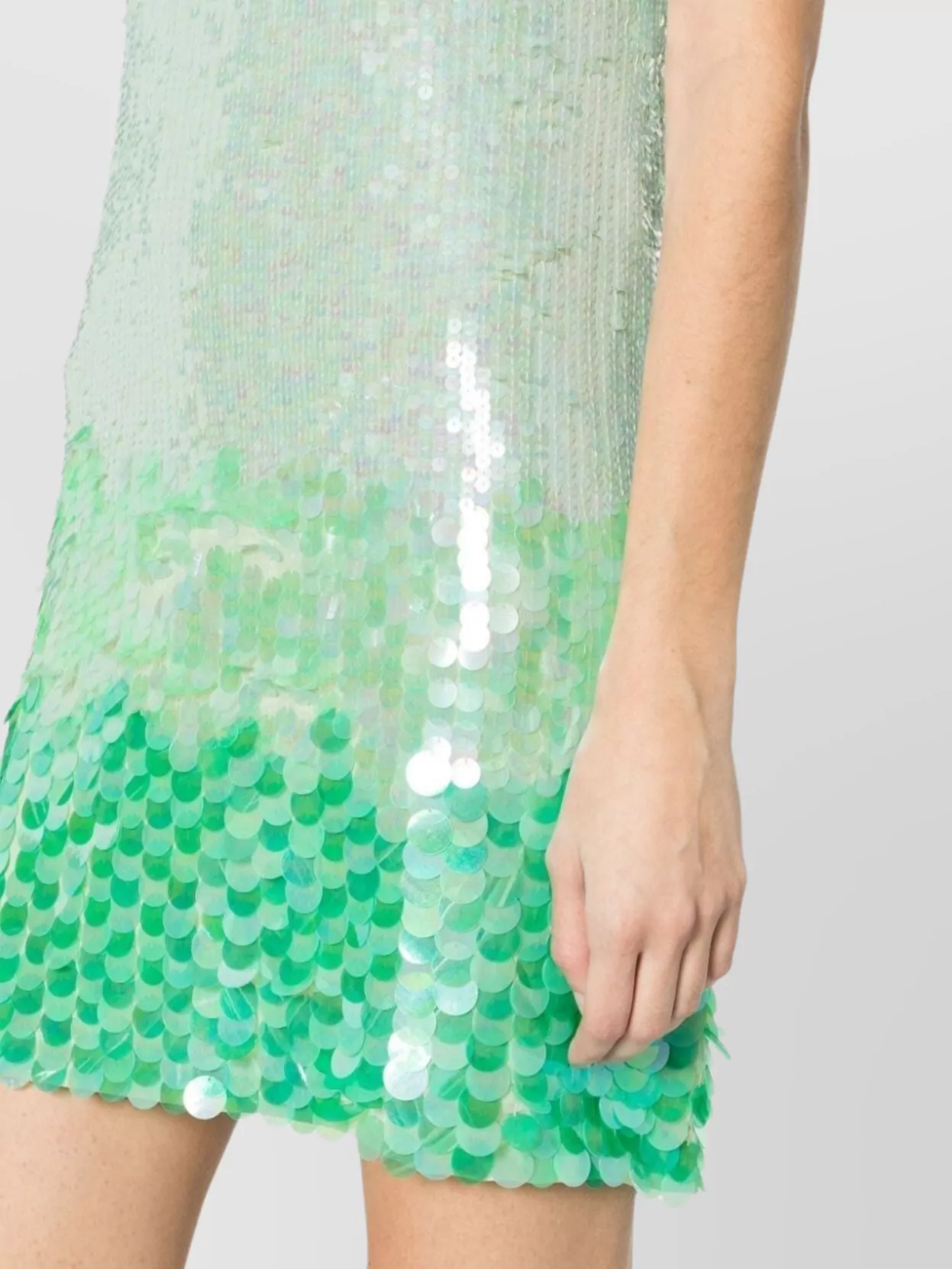Parosh Sequin Embellished Short-Sleeve Dress