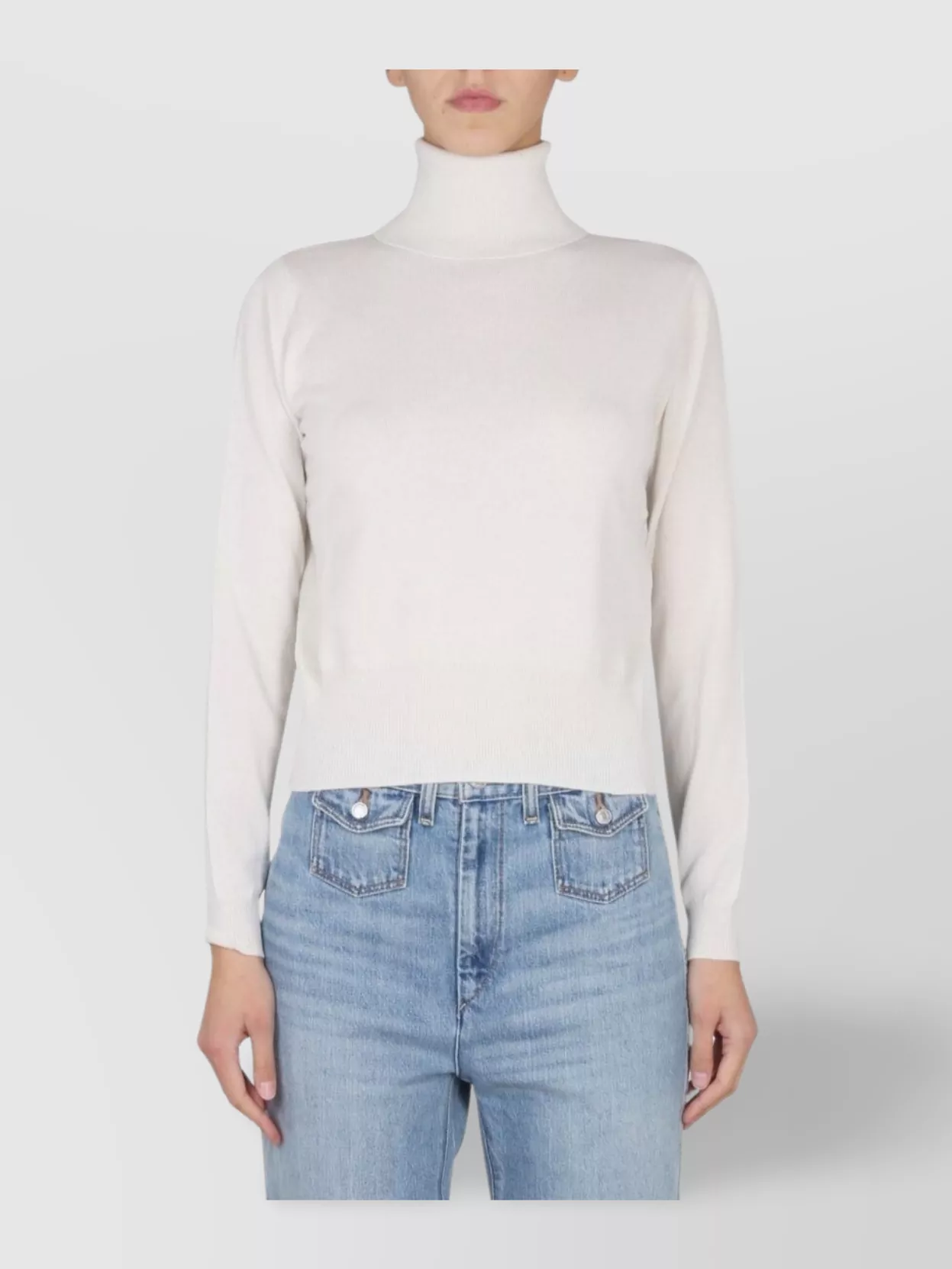 Ballantyne Slim Fit Cashmere Turtleneck Knitwear In White