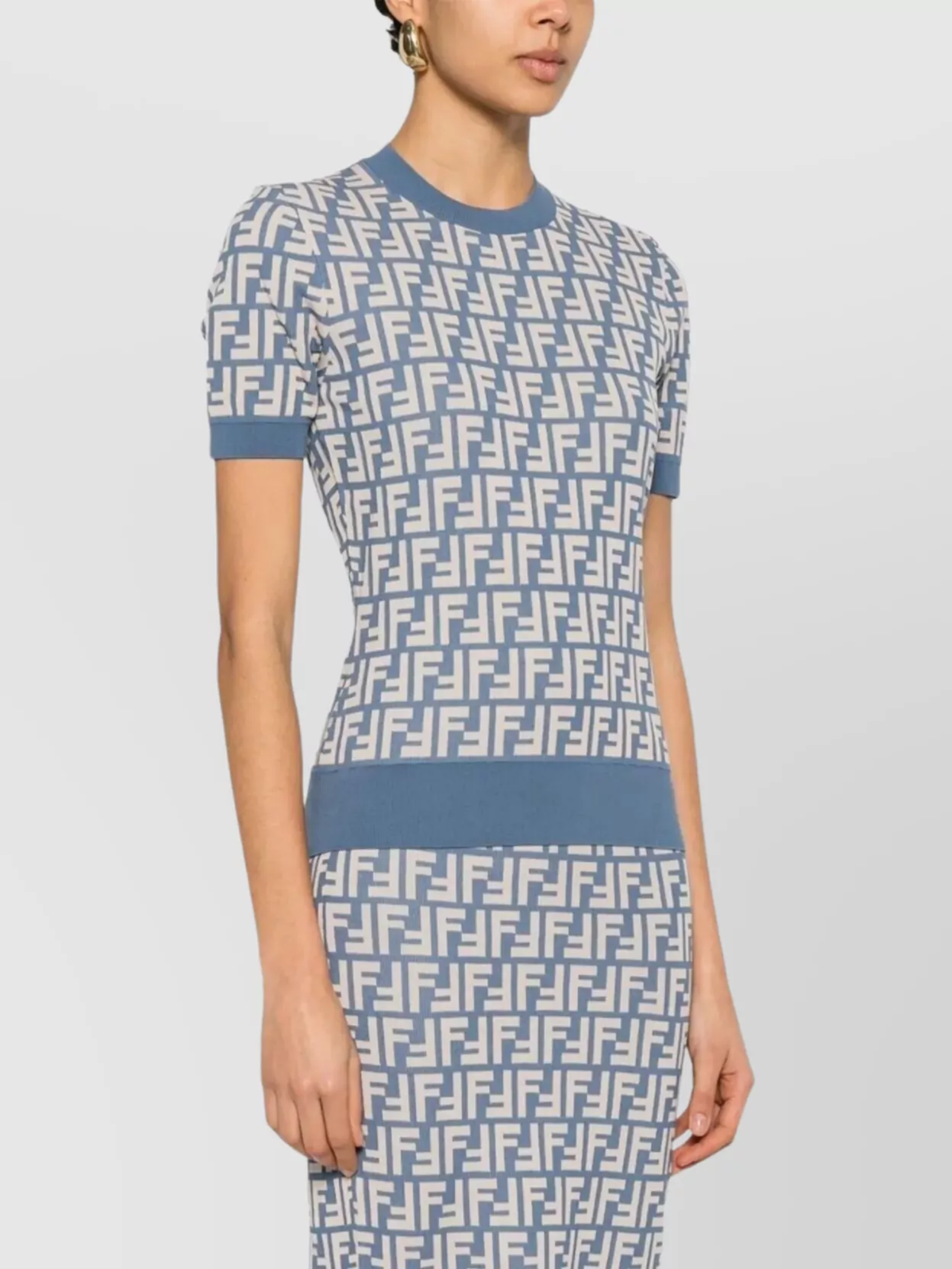 Fendi Short Sleeve Knitwear Crew Neck