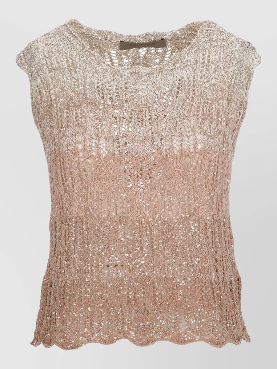 D.exterior Sleeveless Sequin Knitted Top