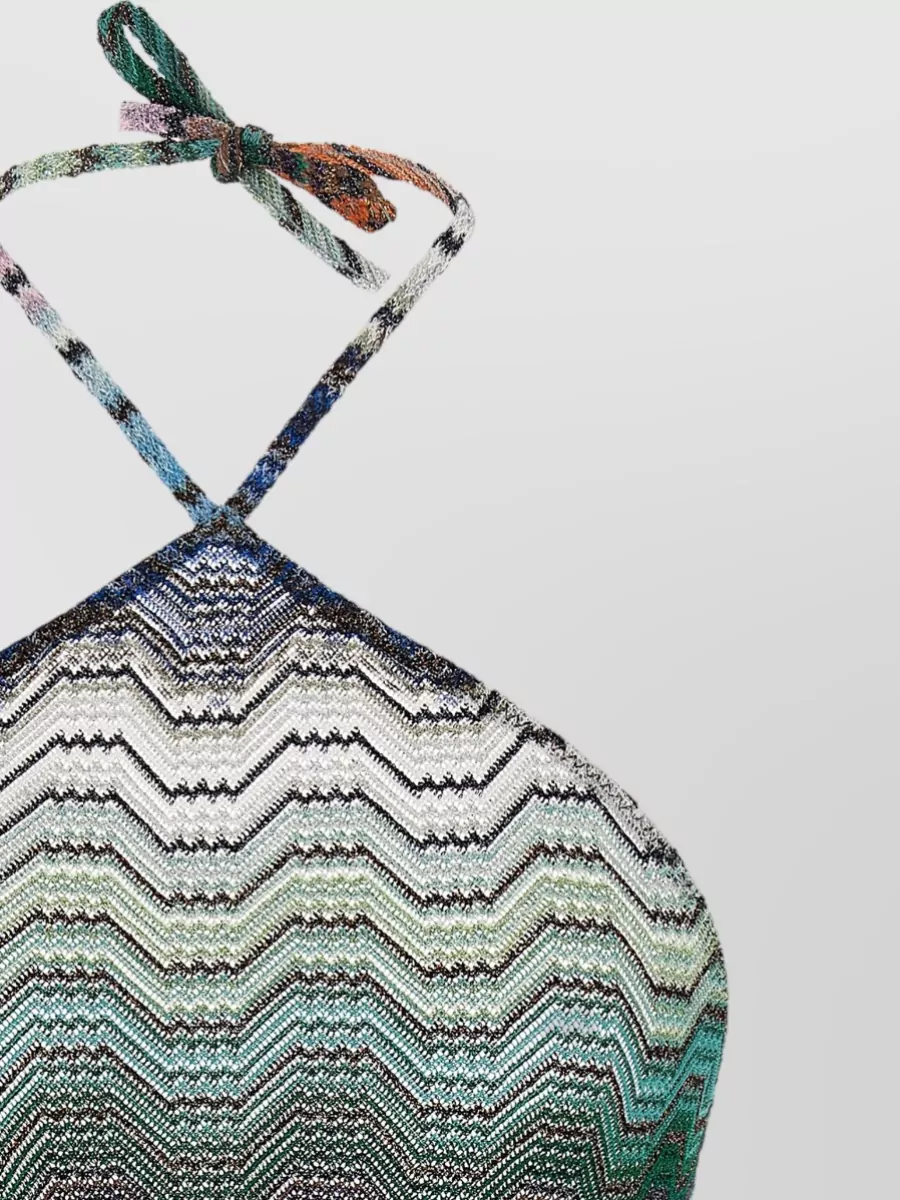 Missoni Zigzag Halterneck Cropped Knit Top
