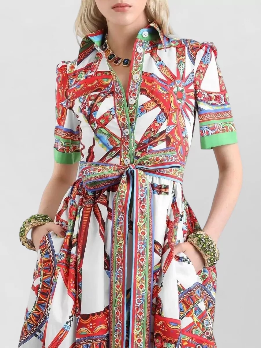 Dolce&Gabbana Printed Cotton Midi Dress