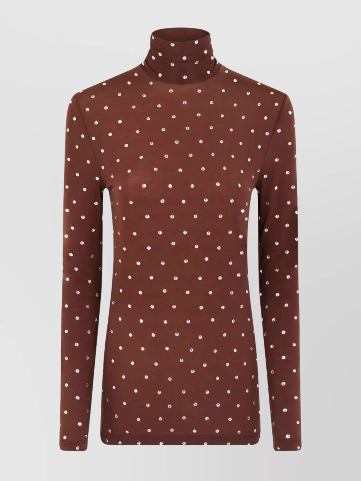 Paco Rabanne Fitted Polka Dot Turtleneck Top