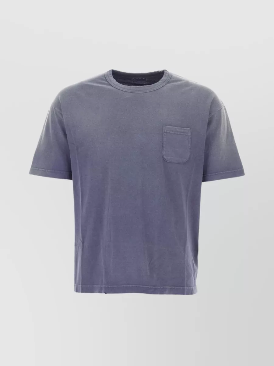 Shop Visvim Jumbo Crew Neck T-shirt With Chest Pocket In Purple