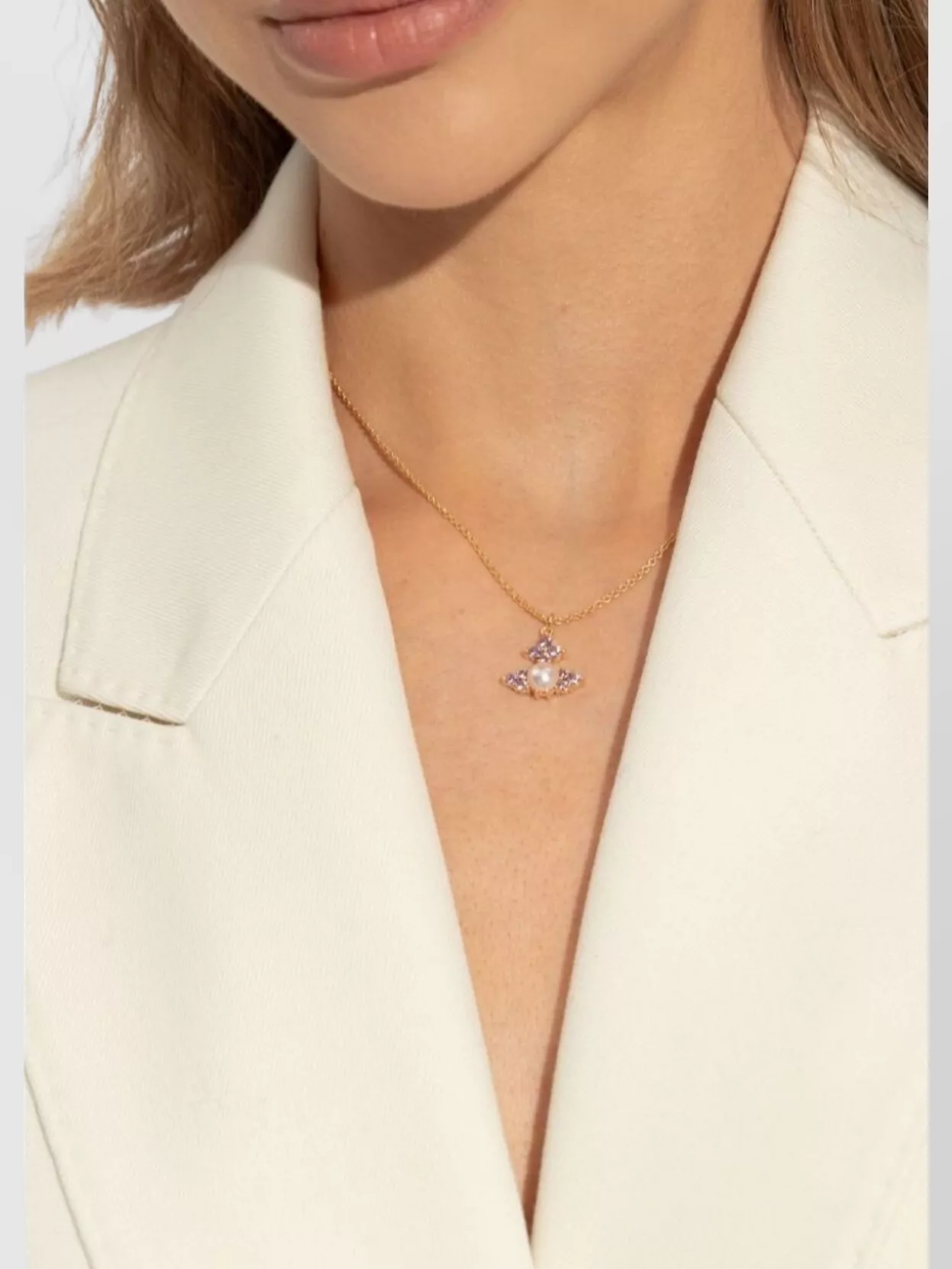 Vivienne Westwood Adjustable Crystal Pendant Necklace