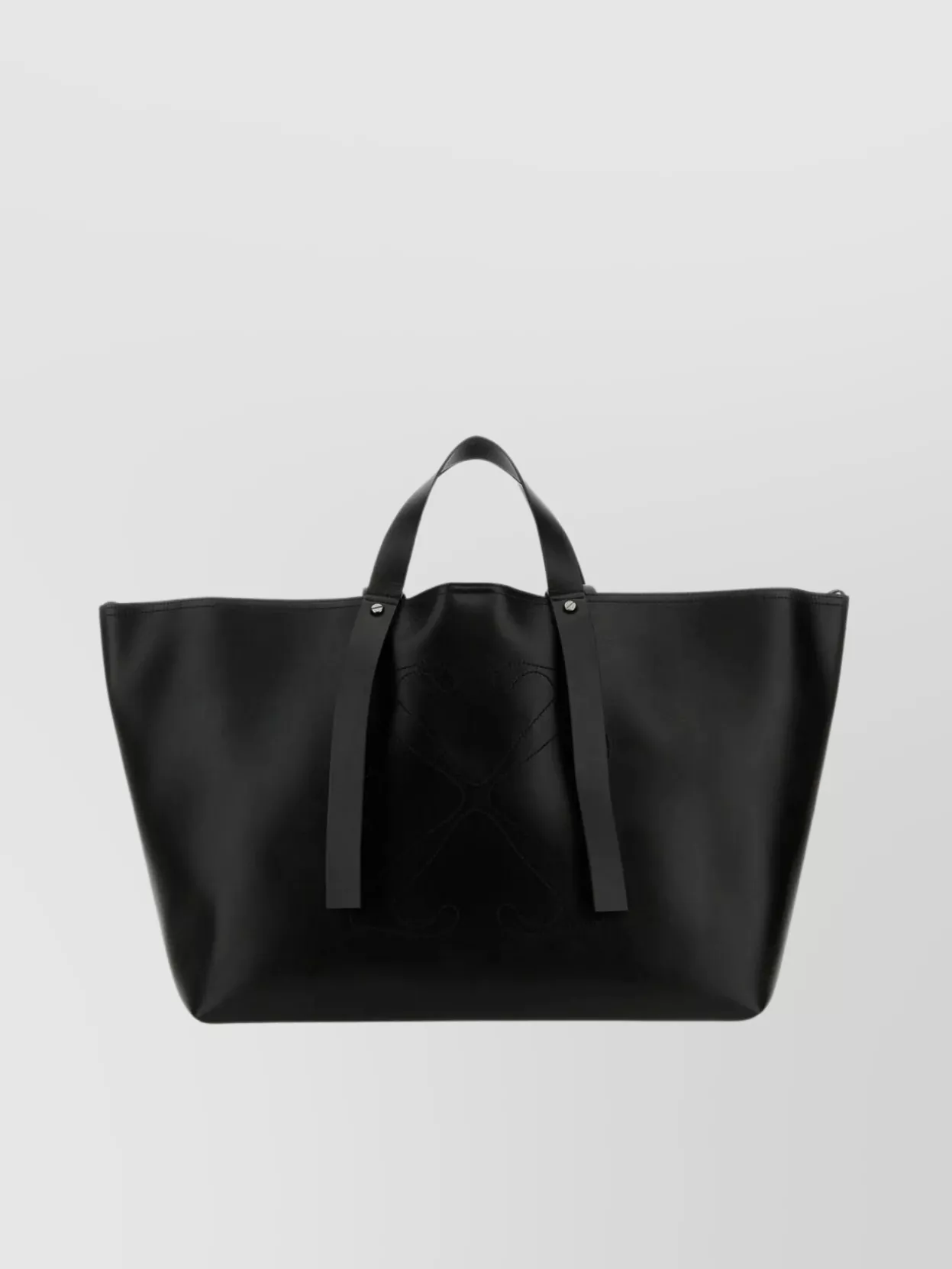 Shop Off-white Large Leather Day Shopper In Black