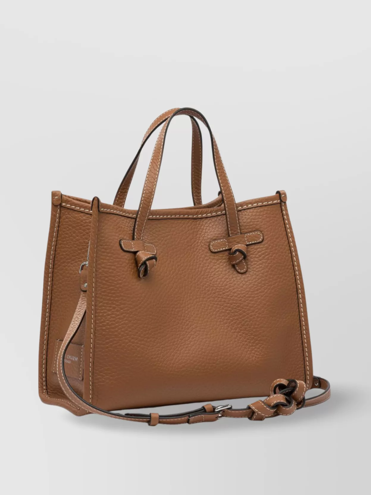 Gianni Chiarini Textured Pebbled Shoulder Bag With Handles And Strap