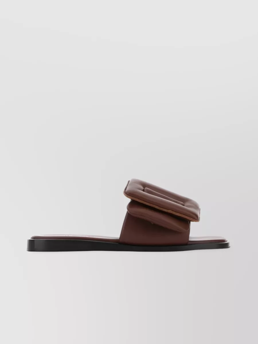 Shop Boyy Leather Sandals With Decorative Buckle Detail In Brown