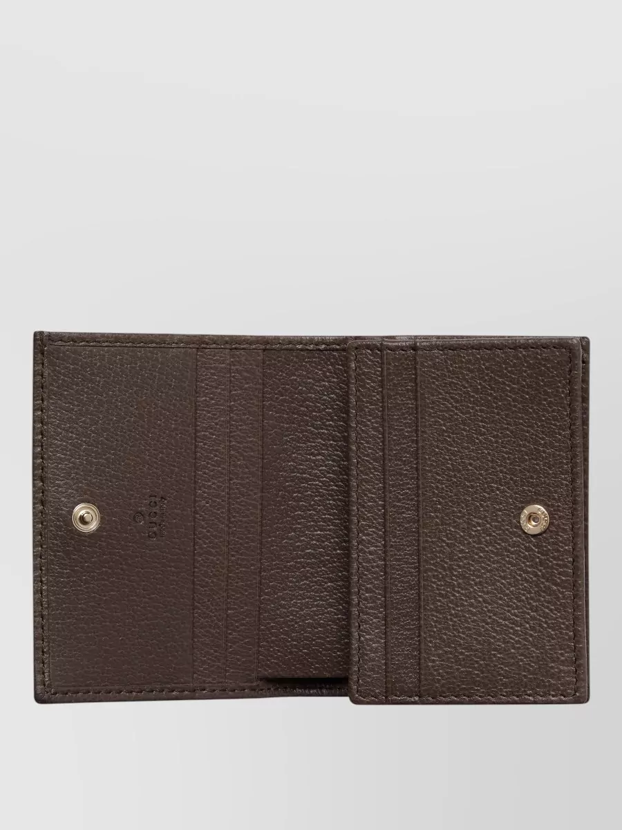 Gucci Compact Wallet Monogram Pattern Leather Accessory