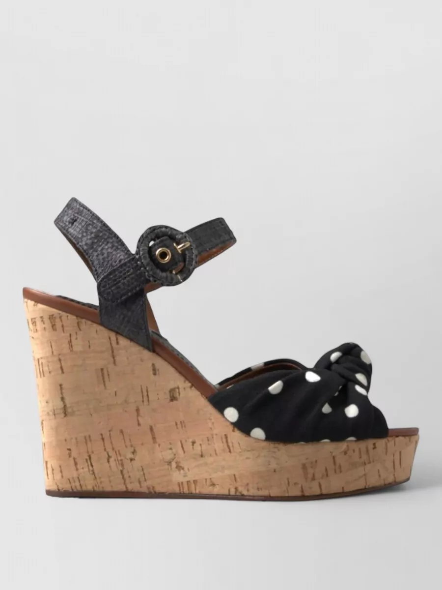 Dolce&Gabbana Polka-Dot Wedge Sandals