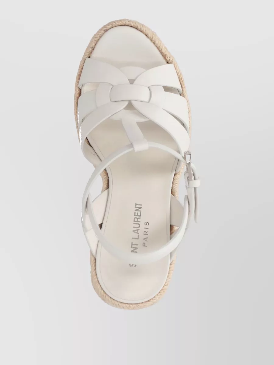 Saint Laurent Leather Wedge Sandals